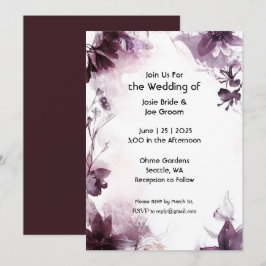 Faire-part de mariage fleur sauvage romantique bor