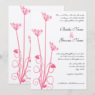 Faire-part de mariage Fleur sauvage rose chrétienn