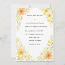 Faire-part de mariage Fleur sauvage rustique