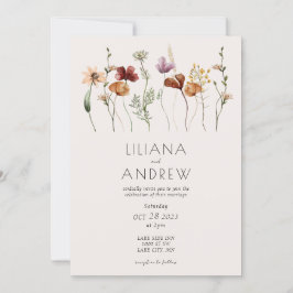 Faire-part de mariage Fleur sauvage rustique