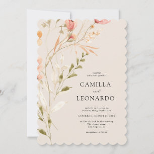Faire-part de mariage Fleur sauvage rustique fleur