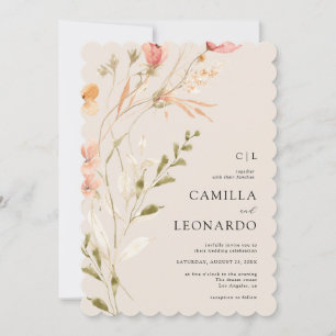 Faire-part de mariage Fleur sauvage rustique fleur
