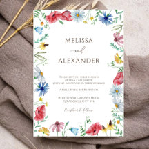 Faire-part de mariage fleuri du jardin boho fleur