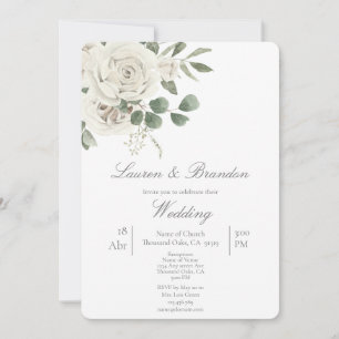 Faire-part de mariage fleuri verdoyant