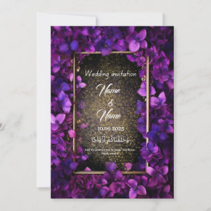 Faire-part de mariage fleuri violet