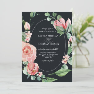 faire-part de mariage fleurie élégante à fleurs de