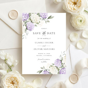Faire-part de mariage Fleurie Hortensia Violet
