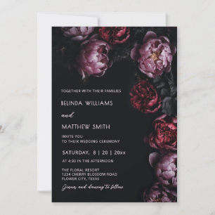Faire-part de mariage Fleurs 3D Sombres Humeur