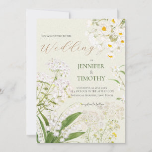 Faire-part de mariage fleurs blanches