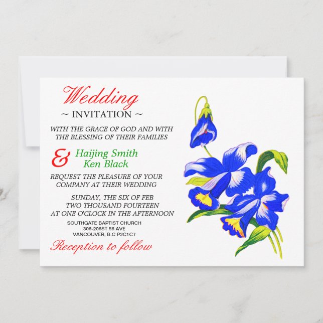 Faire-part de mariage Fleurs de mariage orchidées  (Devant)