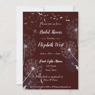 Faire-part de Mariage Fleurs de Pissenlit Bourgogn