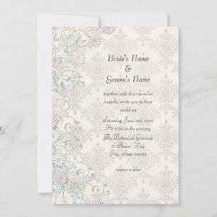Faire-part de mariage Fleurs et damas de printemps