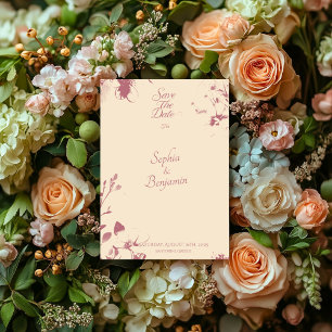 Faire-part de mariage Fleurs Roses à l'approche