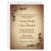 Faire-part de mariage Fleurs Rustique Profond