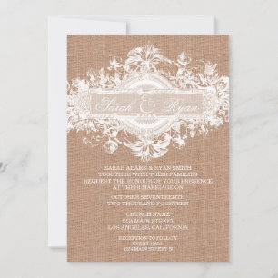 FAIRE-PART DE MARIAGE FLEUVE VINTAGE RUSTIQUE BURL