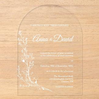 Faire-part de mariage floral à Arche Élégante