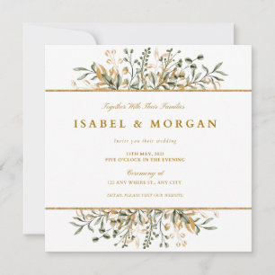 Faire-part de mariage floral à date fixe