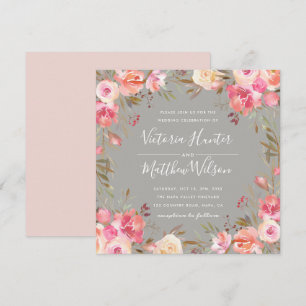 Faire-part de mariage floral à fleurs blanches G