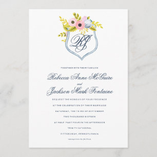Faire-part de mariage floral à fleurs printanières
