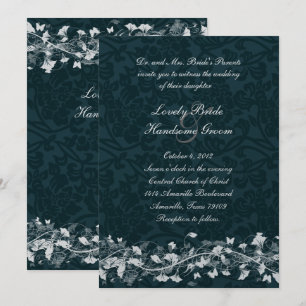 Faire-part de mariage floral à la crème Damask de