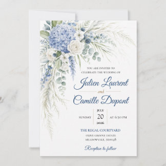 Faire-part de mariage floral à l'aquarelle élégant