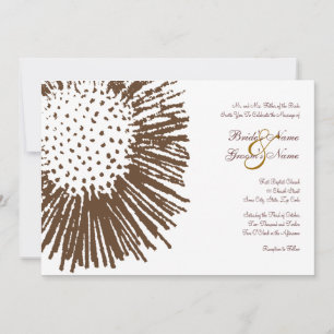 Faire-part de mariage floral Abstrait Brown et bla