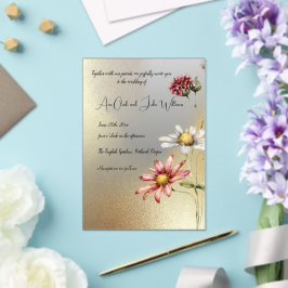 Faire-part de mariage floral acrylique