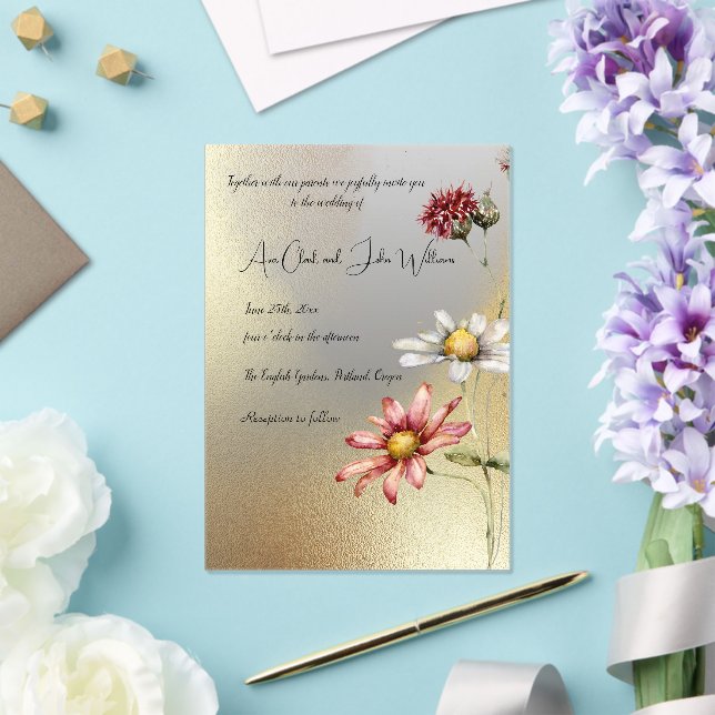 Faire-part de mariage floral acrylique (Insitu (Mariage))