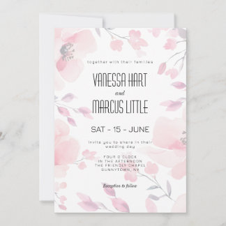 Faire-part de mariage Floral Anémonique rose