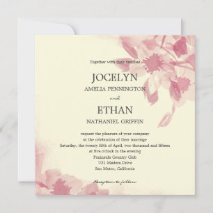 Faire-part de mariage floral aquarelle