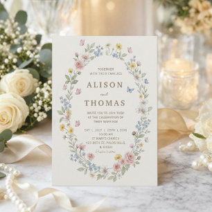 Faire-part de mariage floral aquarelle