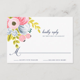 Faire-part de mariage floral aquarelle Floraison d