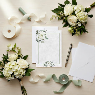 Faire-part de mariage floral aquarelle ivoire budg