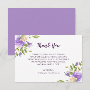 Faire-part de mariage floral aquarelle lilas