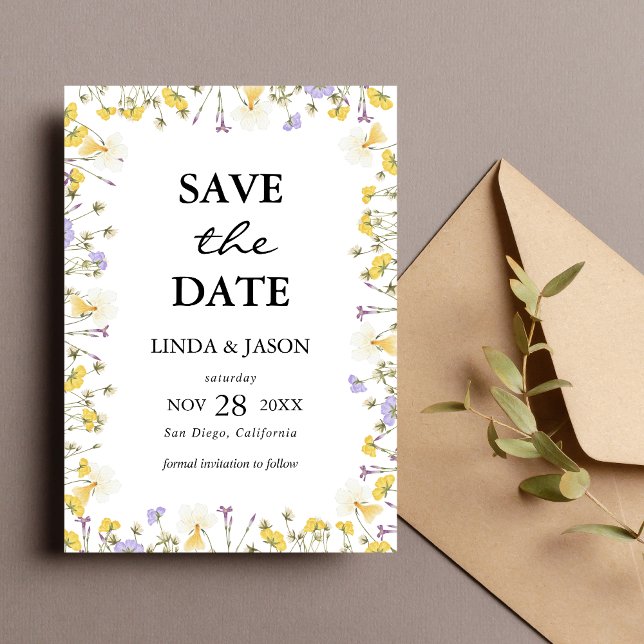 Faire-Part de Mariage Floral Aquarelle Rustique "S (Rustic watercolor floral save the date invites create a charming, heartfelt first impression)
