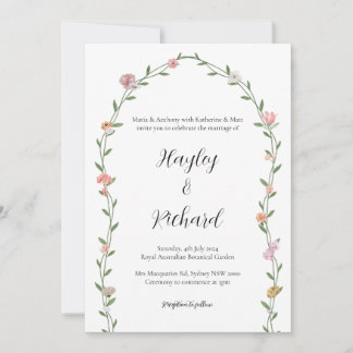 Faire-part de mariage Floral Arc Mariage Jardin