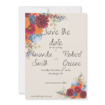 Faire-Part de Mariage Floral Automnal