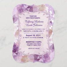 Faire-part de mariage Floral aux fleurs violettes