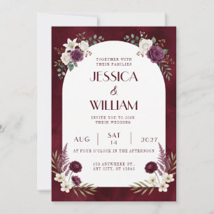 Faire-part de mariage floral avec lys blanc de Bou