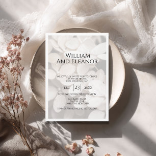 Faire-part de mariage floral blanc minimaliste mod