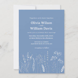 Faire-part de mariage floral blanc Wildflower