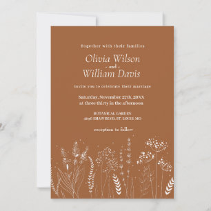 Faire-part de mariage floral blanc Wildflower