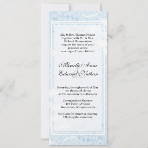 Faire-part de mariage Floral Bleu