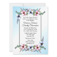 Faire-part de mariage Floral Bleu