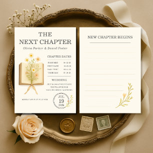 Faire-Part de Mariage Floral Books Next Chapter Be