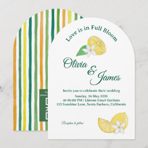 Faire-part de mariage floral citrate au citron et