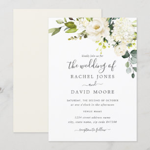 Faire-part de mariage floral d'aquarelle de