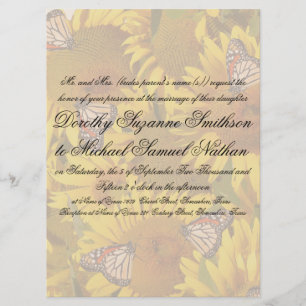 Faire-part de mariage floral des papillons de tour