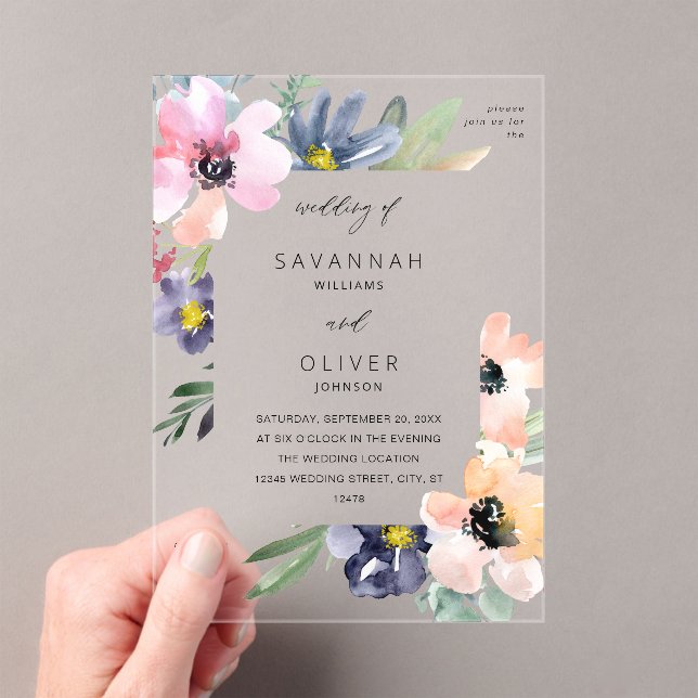 Faire-part de mariage Floral d'été (In situ (ordinateur de poche))