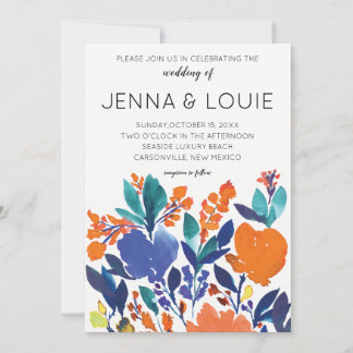 Faire-part de mariage floral dynamique